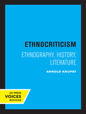 cover image of Ethnocriticism